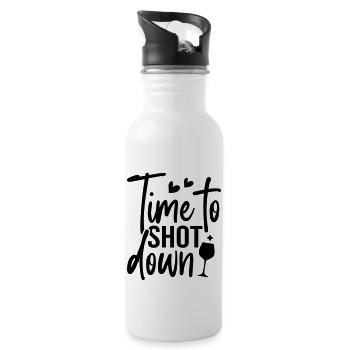 Time to shot down Funny Wine - Water bottle with straw - white - Right