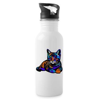 Cat - Water bottle with straw - white - Right