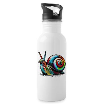 Schnecke - Trinkflasche mit integriertem Trinkhalm - Weiß - Rechts