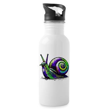 Schnecke - Trinkflasche mit integriertem Trinkhalm - Weiß - Rechts