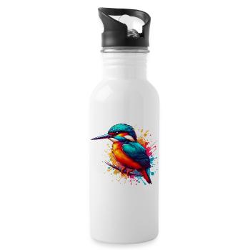 Kingfisher - Water bottle with straw - white - Right