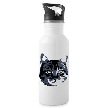 Cat Realistic Pet Cute Cute Kitten - Water bottle with straw - white - Right