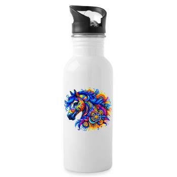 Horse - Water bottle with straw - white - Right