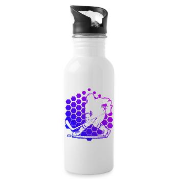 Eishockey Spieler Eishockey spielen Herren - Trinkflasche mit integriertem Trinkhalm - Weiß - Rechts