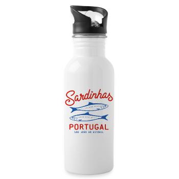 Sardines Canned Sardinhas Portugal - Water bottle with straw - white - Right