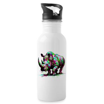 Rhinoceros - Water bottle with straw - white - Right