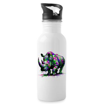 Rhinoceros - Water bottle with straw - white - Right