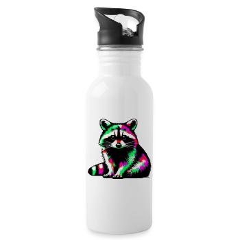 Raccoon - Water bottle with straw - white - Right