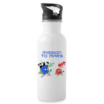 Mission zum Mars - Trinkflasche mit integriertem Trinkhalm - Weiß - Rechts