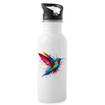 Kolibri - Trinkflasche mit integriertem Trinkhalm - Weiß - Rechts