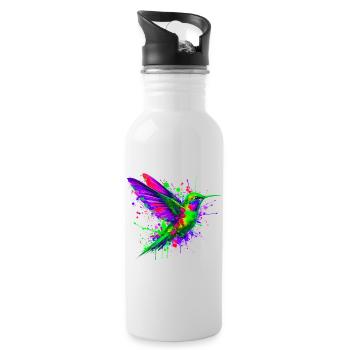Colibri - Gourde avec paille intégrée - blanc - Droite