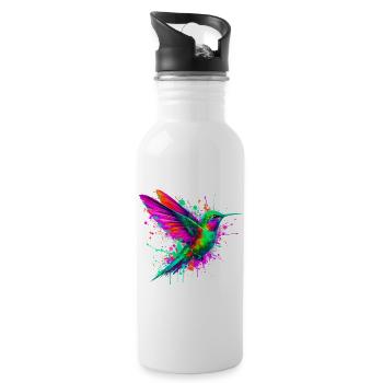 Kolibri - Trinkflasche mit integriertem Trinkhalm - Weiß - Rechts