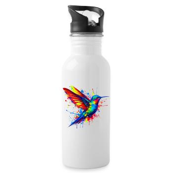 Hummingbird - Water bottle with straw - white - Right