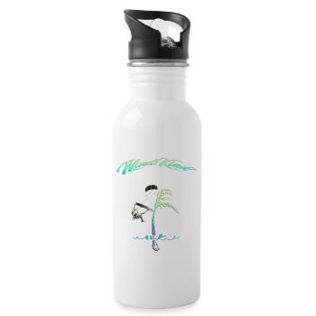 Kitesurfer Palme - Trinkflasche mit integriertem Trinkhalm - Weiß - Rechts