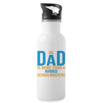 Ein Dad ist mehr als hunderte an Schulmeistern - Trinkflasche mit integriertem Trinkhalm - Weiß - Rechts