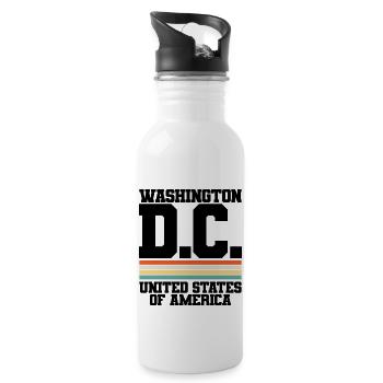 WASHINGTON D.C. United States of America - Water bottle with straw - white - Right