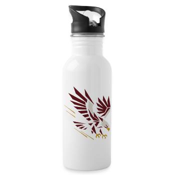 Geometric Eagle on Attack - Water bottle with straw - white - Right