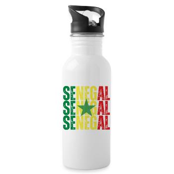 Senegalesische Flagge, Senegalesischer Stolz - Trinkflasche mit integriertem Trinkhalm - Weiß - Rechts