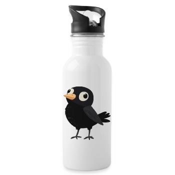 little stupid bird - Water bottle with straw - white - Right