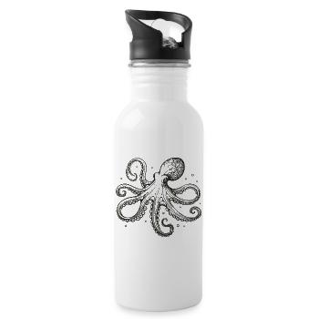 Oktopus - Trinkflasche mit integriertem Trinkhalm - Weiß - Rechts
