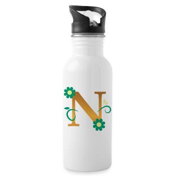 N - Trinkflasche mit integriertem Trinkhalm - Weiß - Rechts