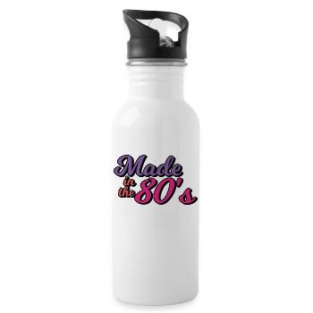 made in the 80s - Water bottle with straw - white - Right