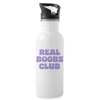 real boobs club - Trinkflasche mit integriertem Trinkhalm - Weiß - Rechts
