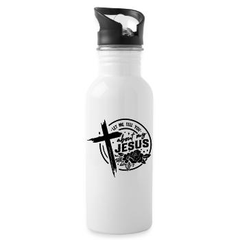 Let Me Tell You About My Jesus Cross - Water bottle with straw - white - Right