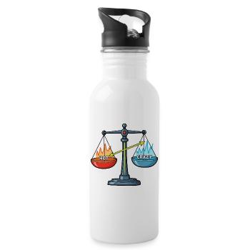 Hot vs. Crazy – A Question of Balance ! - Water bottle with straw - white - Right