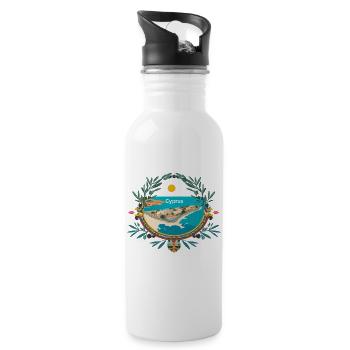 Cyprus Motives - Water bottle with straw - white - Right