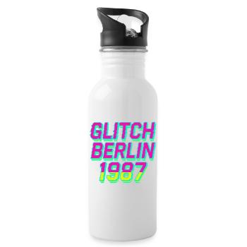 Glitch Berlin 1987 - Trinkflasche mit integriertem Trinkhalm - Weiß - Rechts