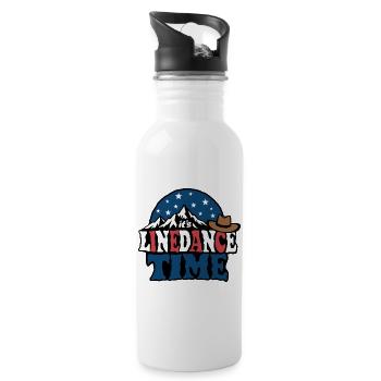 It's linedance time, Linedancing, Country Fan - Trinkflasche mit integriertem Trinkhalm - Weiß - Rechts