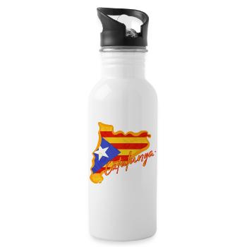 I love Catalonia, map of Catalonia - Water bottle with straw - white - Right
