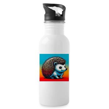 Igel - Trinkflasche mit integriertem Trinkhalm - Weiß - Rechts