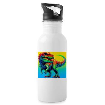 dinosaur - Water bottle with straw - white - Right