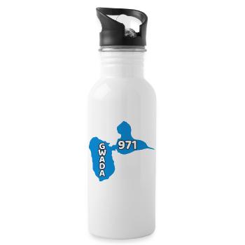 Karte von Guadeloupe 971 - Trinkflasche mit integriertem Trinkhalm - Weiß - Rechts