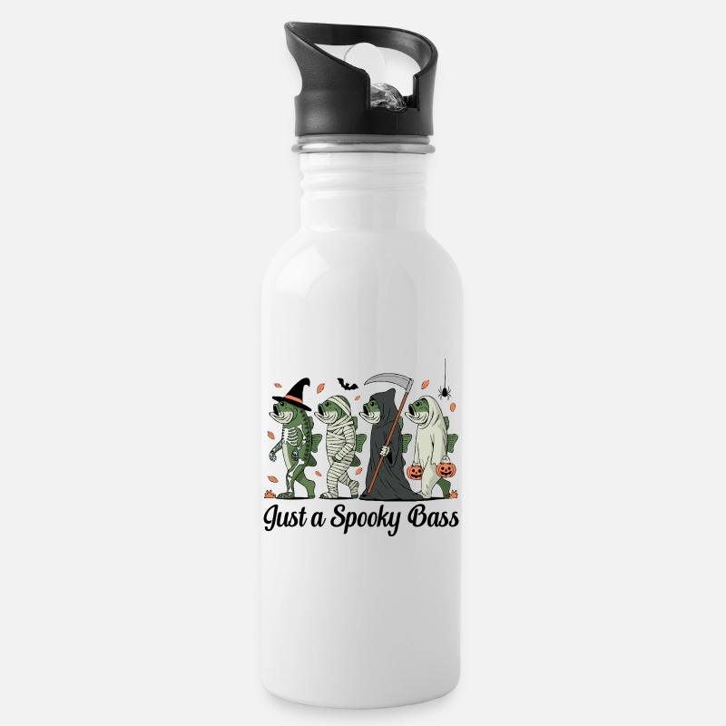 Disguised Fish Creatures Halloween Perch Angler - Water bottle with straw - white