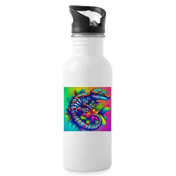 Gecko - Water bottle with straw - white - Right