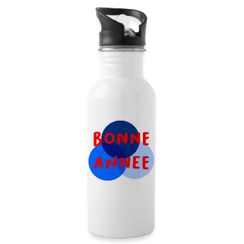 HAPPY NEW YEAR. NEW YEAR'S EVE. NEW YEAR - Water bottle with straw - white - Right
