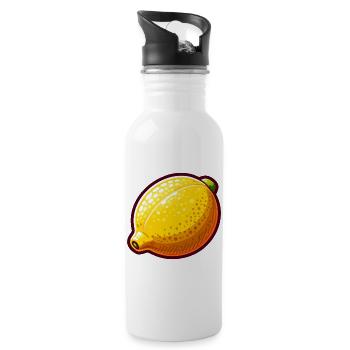 Citron Pop Art Jaune - Gourde avec paille intégrée - blanc - Droite