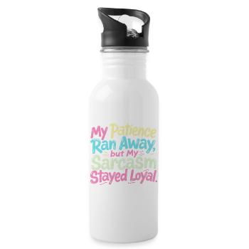 Patience gone, sarcasm remains faithful - Water bottle with straw - white - Right