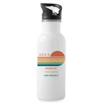 Gen X Raised On Hose Water And Neglect design. - Water bottle with straw - white - Right