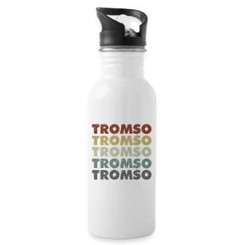 Tromso - Norway - Norge - Norwegen - Skandinavien - Trinkflasche mit integriertem Trinkhalm - Weiß - Rechts