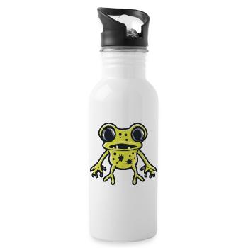 Frog Halloween Comic Funny - Water bottle with straw - white - Right