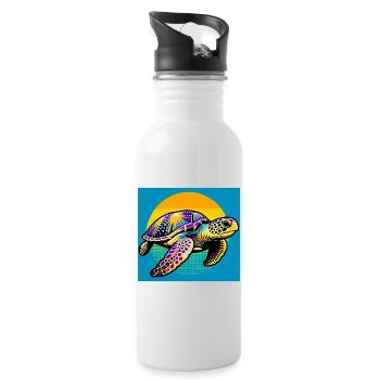 turtle - Water bottle with straw - white - Right