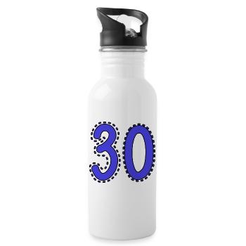 30. 30 YEARS. 30th ANNIVERSARY. 30 YEARS ANNIVERSARY. - Water bottle with straw - white - Right