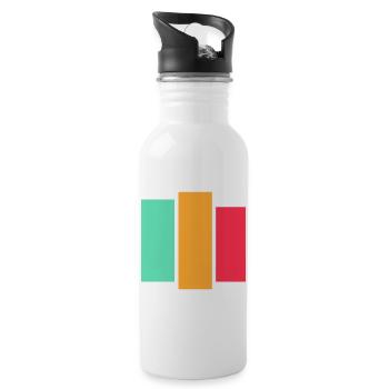 Tri Block Neon Palette - Trinkflasche mit integriertem Trinkhalm - Weiß - Rechts