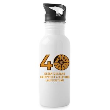 HU November 2025 - 40 Years - Birthday Gift - Water bottle with straw - white - Right