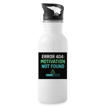 Error 404: Motivation Not Found  - Trinkflasche mit integriertem Trinkhalm - Weiß - Rechts