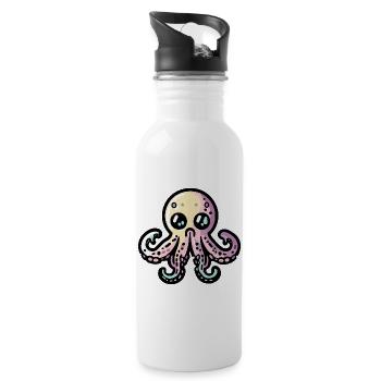 Octopus Halloween Zombie - Water bottle with straw - white - Right